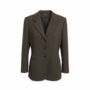 Schneider Women's Elegant Brown Checkered Wool Blazer size 10